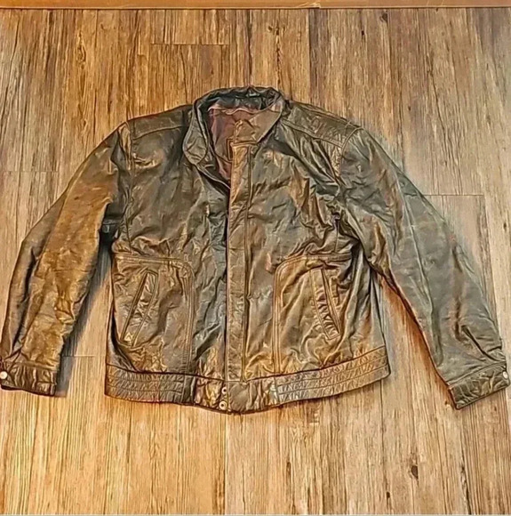 Reed Sportswear Other - Vintage Reed Sportswear Brown Leather Bomber Jacket 42R
